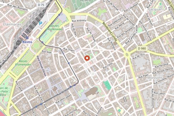 Map showing Le Riad in Reims