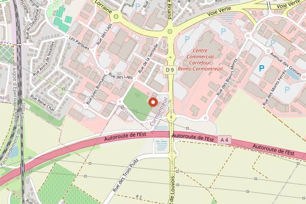 Map showing Aux Délices des Papilles in Reims