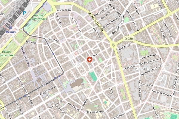 Map showing L'Atelier de Luca in Reims