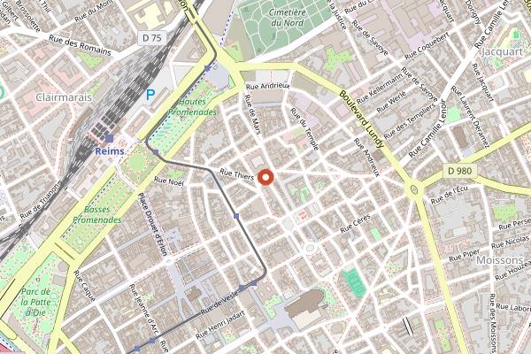 Map showing Marché de Noël de Reims in Reims