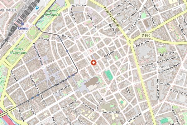 Map showing Reims, l'épopée légendaire in Reims