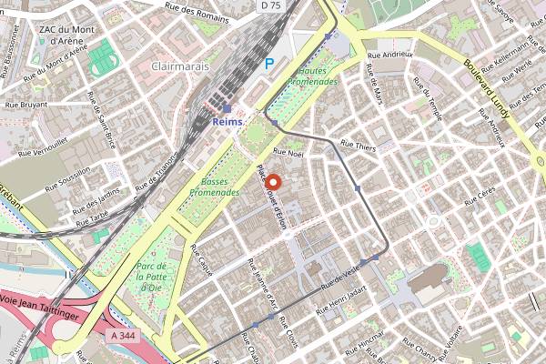 Map showing L'Édito in Reims