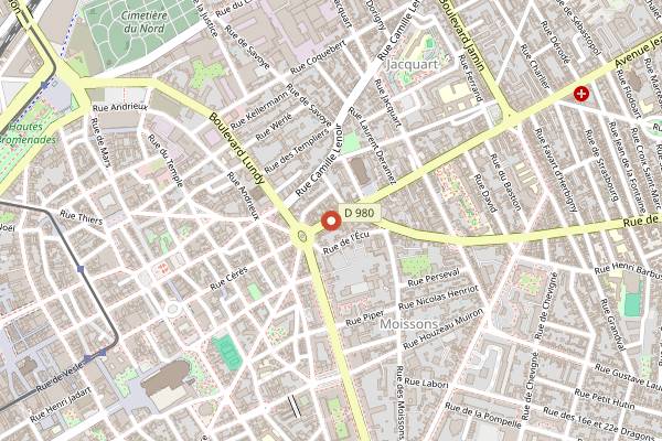 Map showing Marché Jean Jaurès in Reims