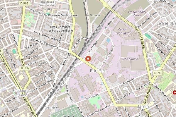 Map showing La Cartonnerie in Reims