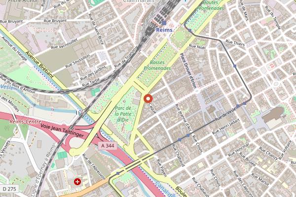 Map showing L'Alambic in Reims