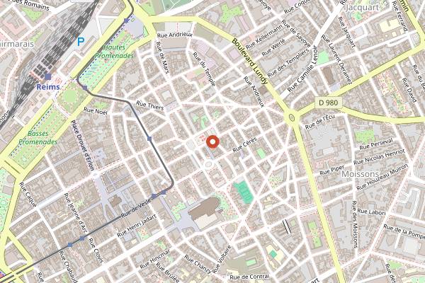 Map showing Le Crypto in Reims