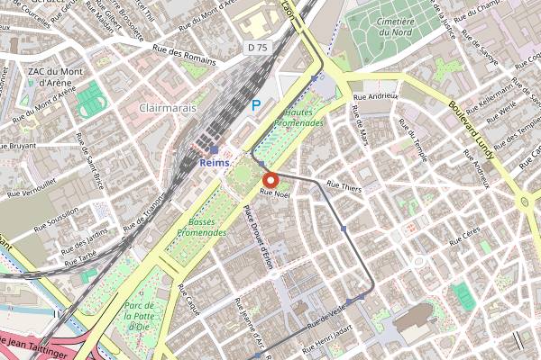 Map showing Le Foch in Reims
