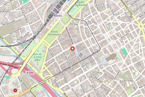 Map showing Saïgon Cà phê in Reims
