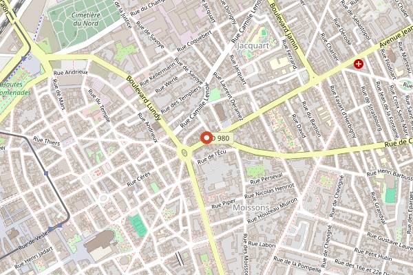 Map showing Genki Bento Atelier in Reims