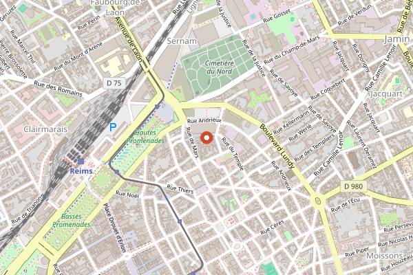 Map showing Le Clos in Reims