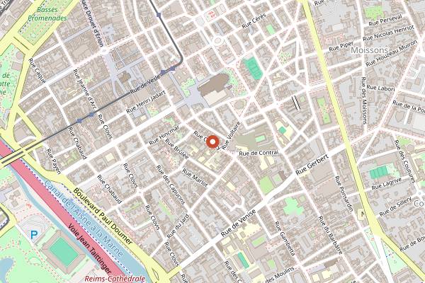 Map showing Le Coq Rouge in Reims