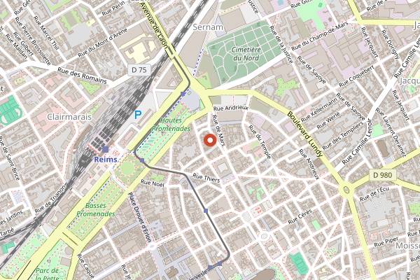 Map showing Le Pressoir in Reims