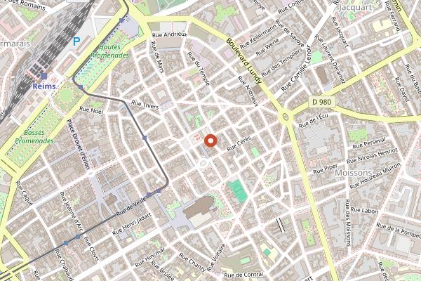 Map showing Le Wine Bar by Le Vintage in Reims