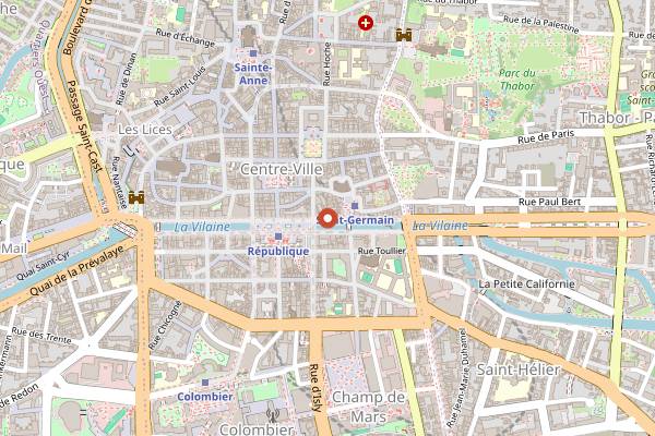 Map showing Durand Chocolatier in Rennes