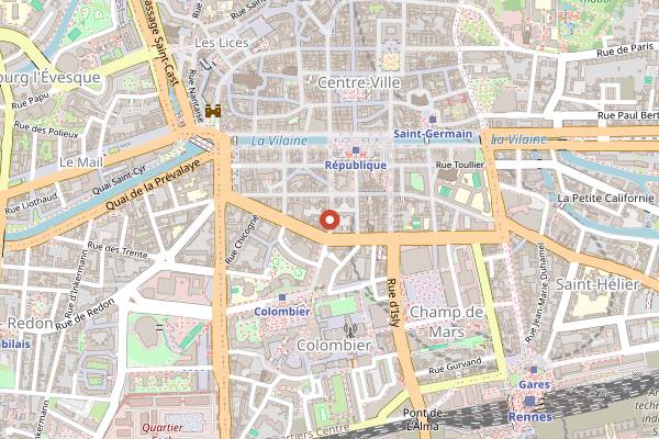 Map showing Le Fournil des Halles in Rennes