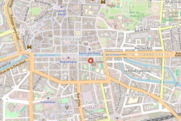 Map showing Maison Bouvier in Rennes