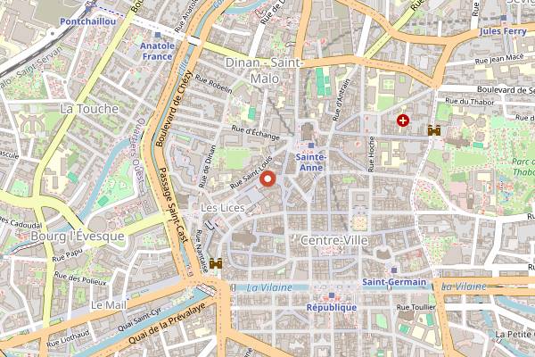 Map showing La Grappe in Rennes