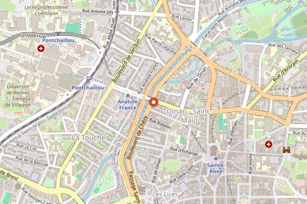 Map showing Le Combi Bar in Rennes