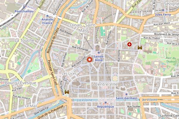 Map showing Monsieur le Zinc in Rennes