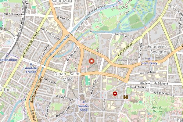 Map showing Origines Bistro-Microbrasserie in Rennes