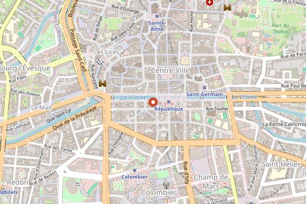 Map showing BDS, Bar des Sports in Rennes