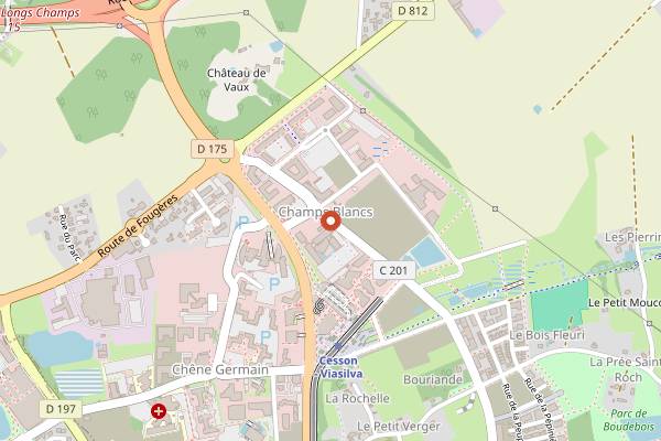 Map showing White Fields Café in Rennes