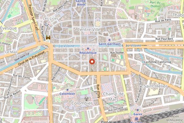 Map showing Café Joyeux in Rennes