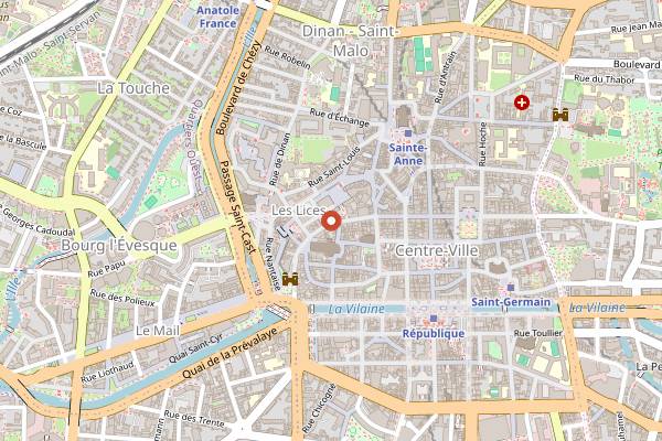 Map showing Breizh Café in Rennes