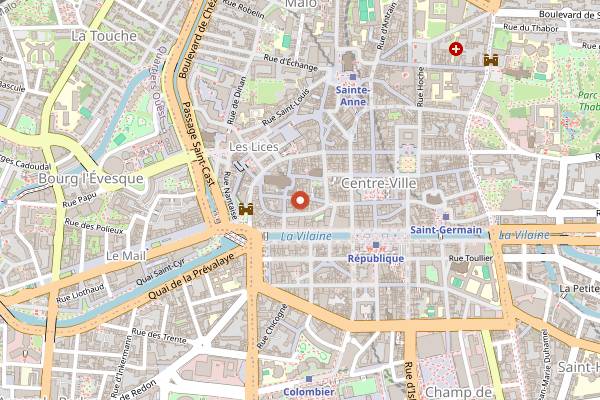 Map showing Crêperie La Saint-Georges in Rennes