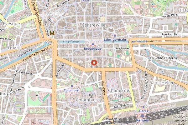 Map showing Crêperie Sarrasin in Rennes