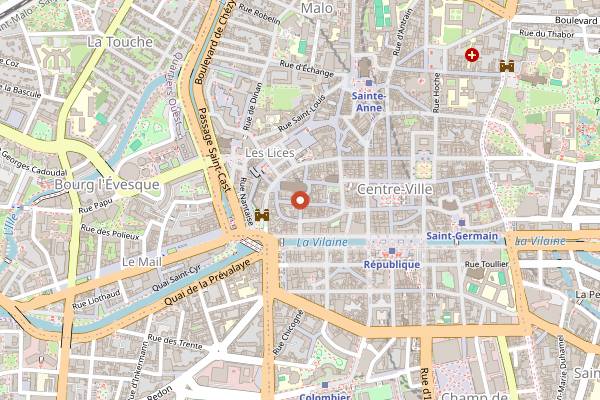Map showing Le Gorille Bleu in Rennes