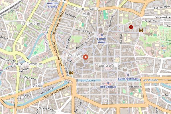 Map showing Bourbon d'Arsel in Rennes