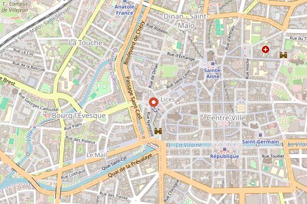 Map showing Crêperie au Marché des Lices in Rennes