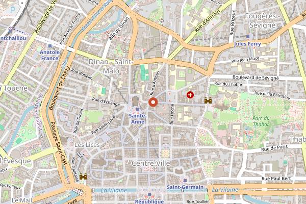 Map showing L'Enchanté in Rennes