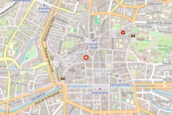 Map showing Le Bœuf sur le Balcon in Rennes