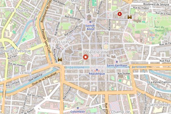 Map showing Les Brocanteurs in Rennes