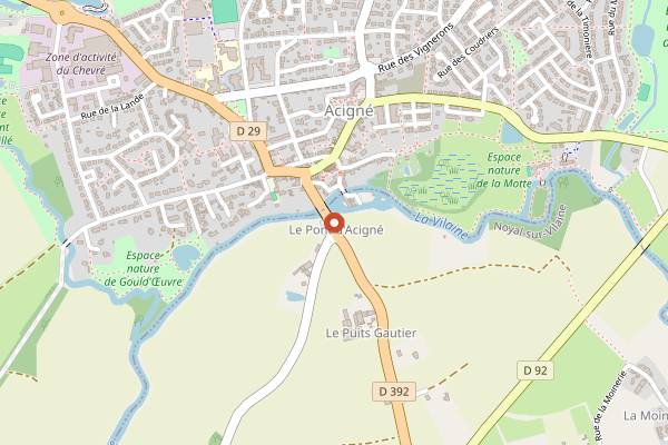 Map showing L'Auberge du Pont d'Acigné in Rennes