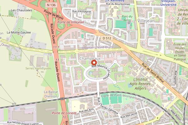Map showing Le Ciel de Rennes in Rennes