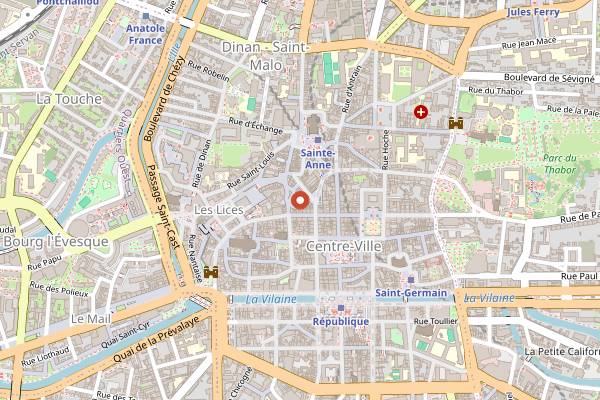 Map showing Le Big Bazar in Rennes