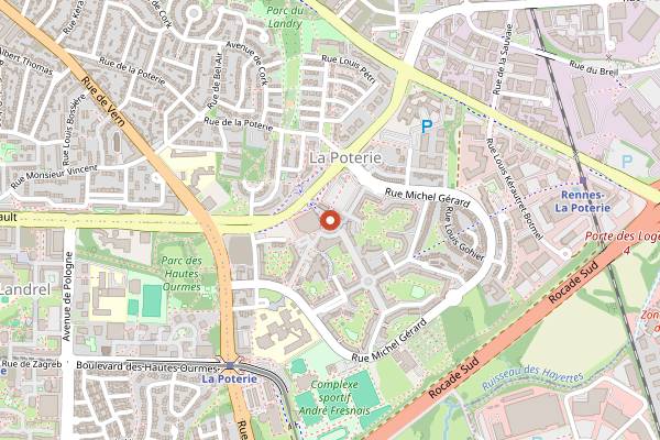 Map showing Marché de La Poterie in Rennes