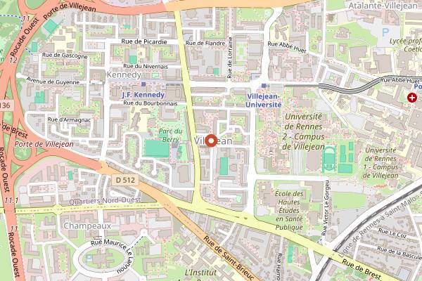 Map showing Marché de Villejean in Rennes