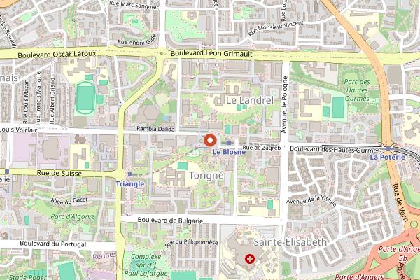 Map showing Marché du Blosne in Rennes
