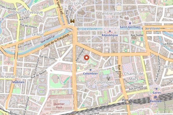 Map showing Racines in Rennes