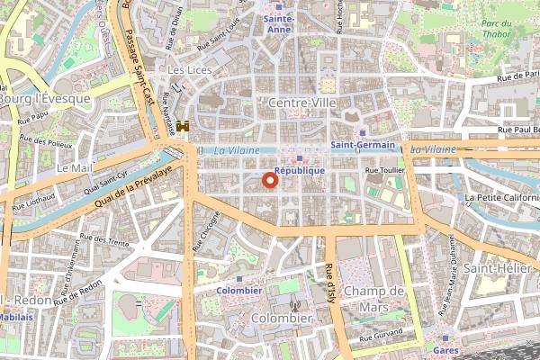 Map showing La Robiquette in Rennes