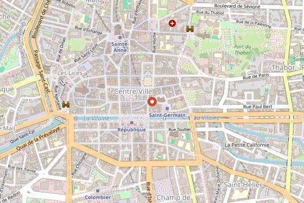 Map showing Le Lapin Noir in Rennes