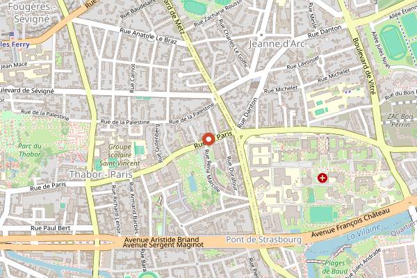 Map showing Rezin in Rennes