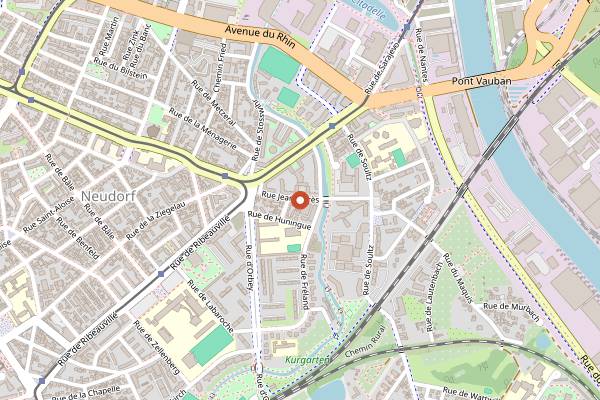 Map showing Brasserie Bendorf in Strasbourg