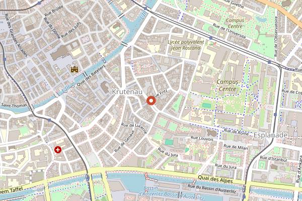 Map showing Cafe Bretelles in Strasbourg