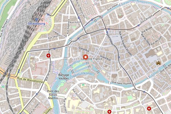 Map showing Cafe Bretelles Petite France in Strasbourg