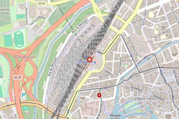 Map showing S'Wacke Hiesel in Strasbourg